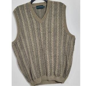 Tundra Canada Sweater Vest Mens Large 90's Vintage Grandpa Academia Pullover